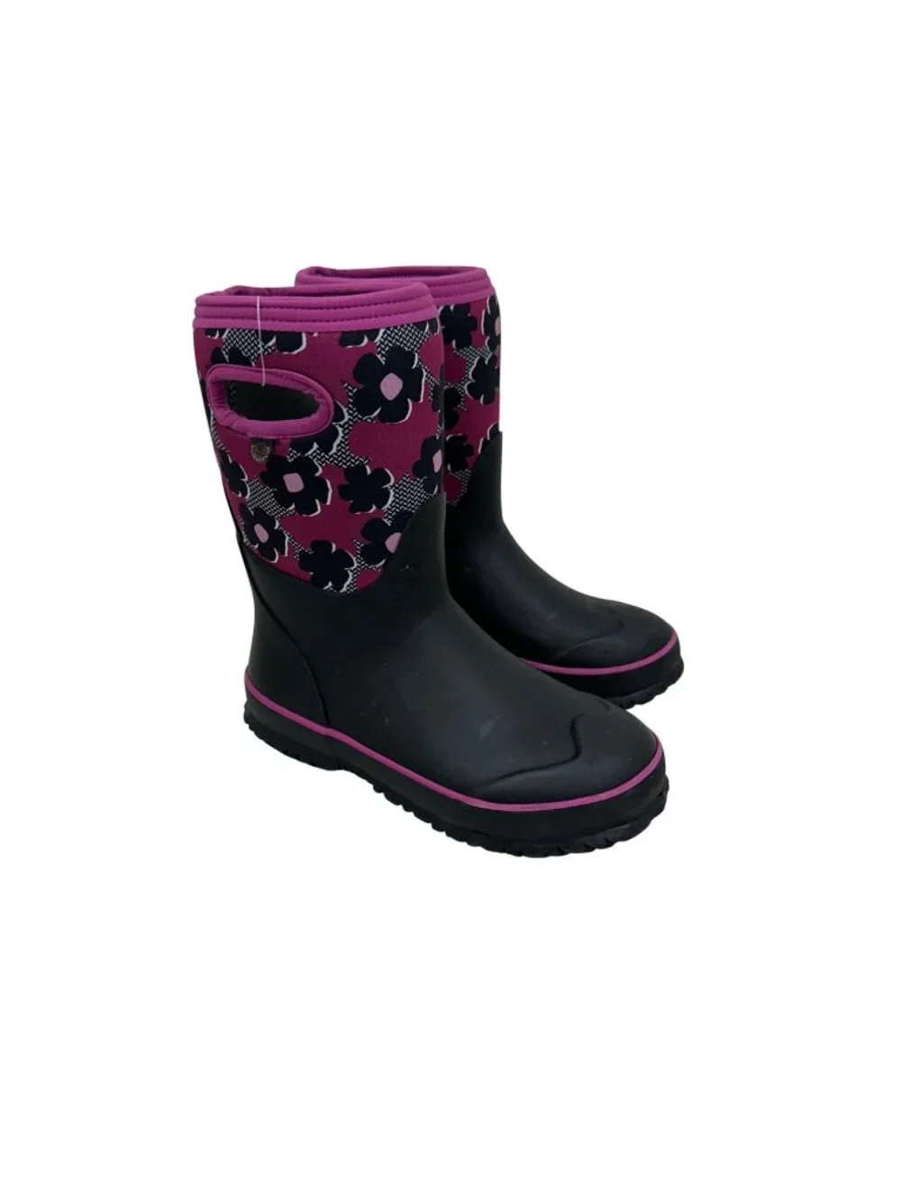 Bogs Classic Grasp Petal Floral Rain Boots Waterproof Insulated 79113 Youth sz 3